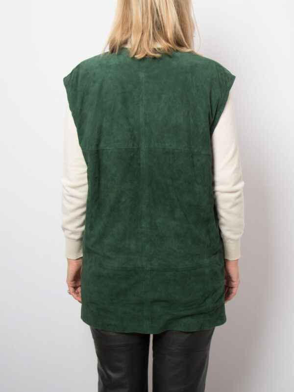 RARE Vintage Forest Green Suede Vest - Image 2