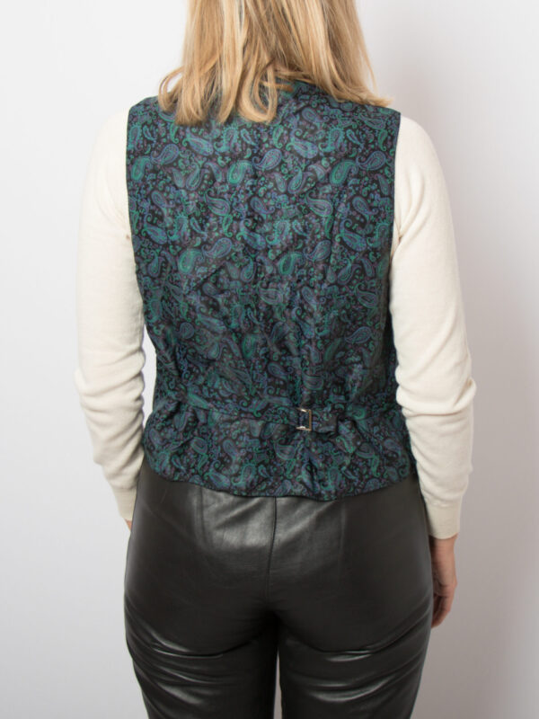 90s Black Leather Waistcoat Women - Image 4