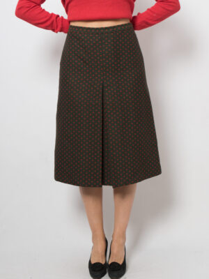 80s 70s Pleated Wool Skirt