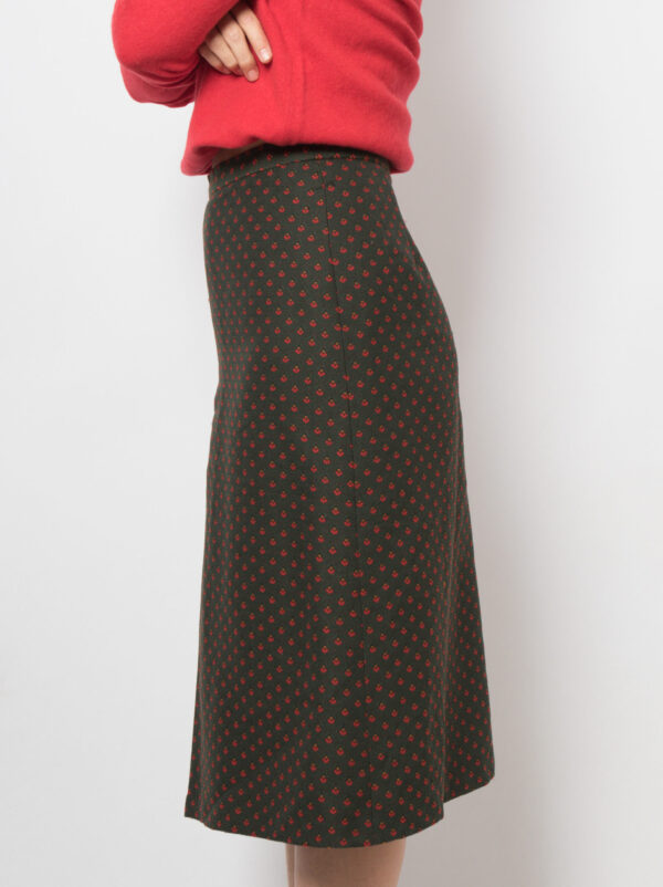 80s 70s Pleated Wool Skirt - Image 2