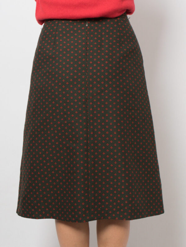 80s 70s Pleated Wool Skirt - Image 3