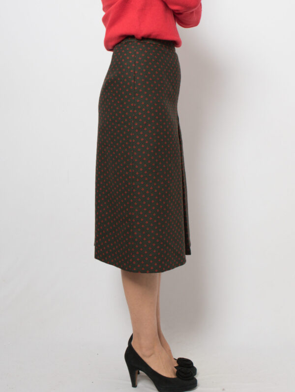 80s 70s Pleated Wool Skirt - Image 4