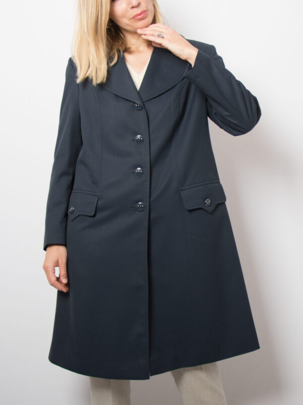 Vintage French Navy Trench Coat - Image 5