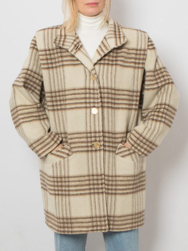 Vintage Plaid Llama Coat