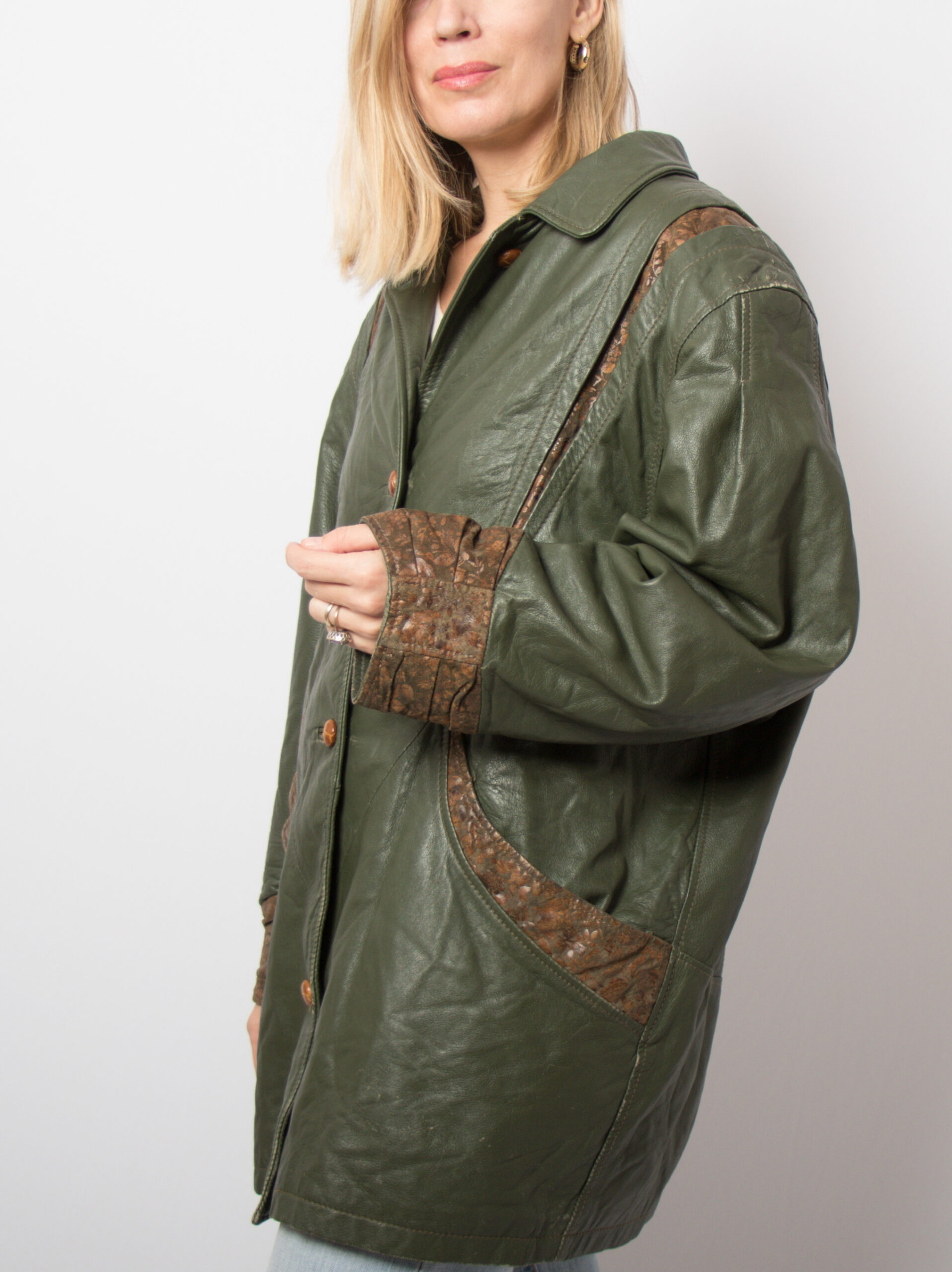 90s Oversized Green Leather Jacket 90s Oversized Green Leather Jacket