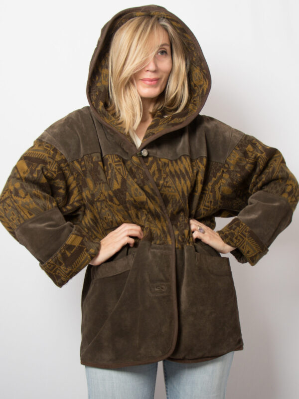 80s Blanket Coat with Hood