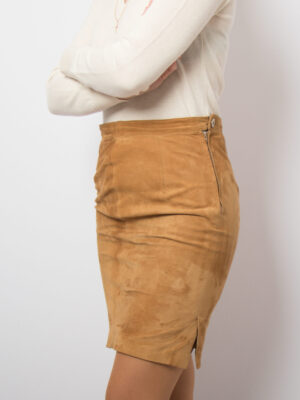 vintage camel suede skirt mini