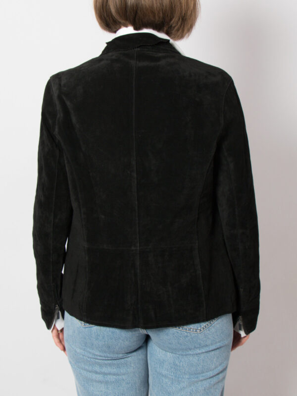 Vintage Black Suede Jacket Women - Image 3