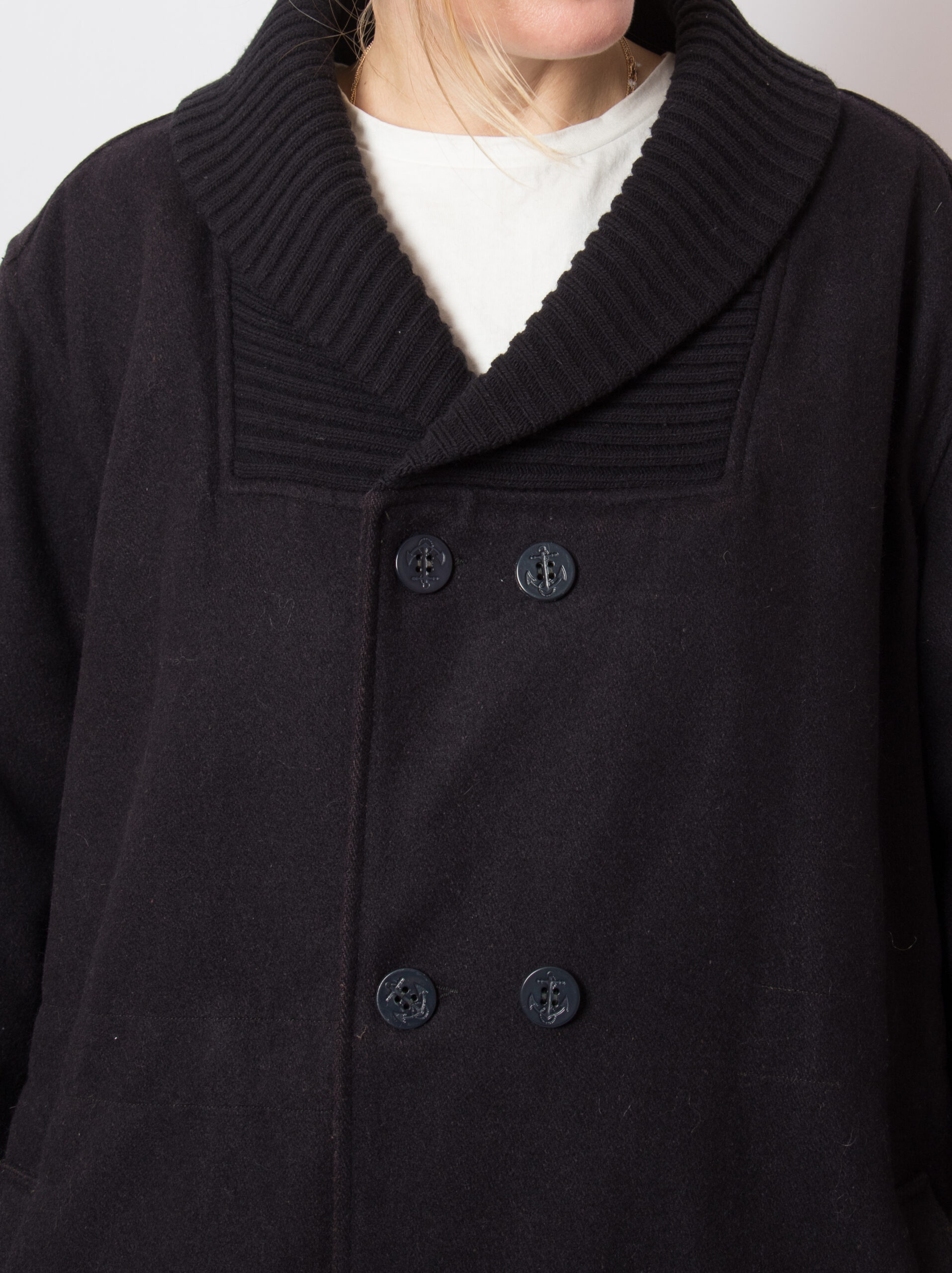 90s Marlboro Navy Pea Coat Men 90s Marlboro Navy Pea Coat Men - Image 3