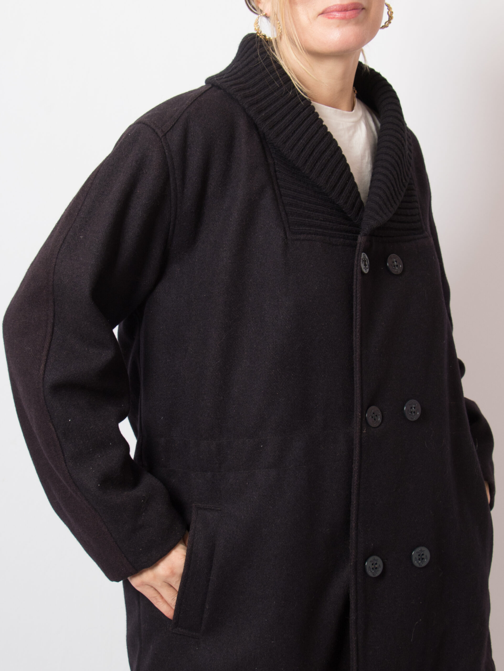 90s Marlboro Navy Pea Coat Men 90s Marlboro Navy Pea Coat Men - Image 5