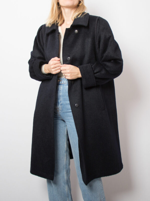 Vintage C&A Blue Alpaca Coat - Image 2