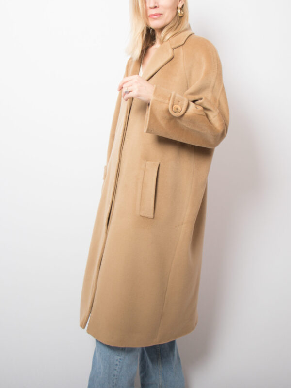 Vintage Camel Coat with Belt - Image 3