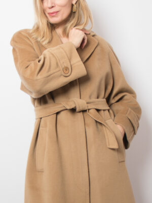 Vintage Camel Coat with Belt