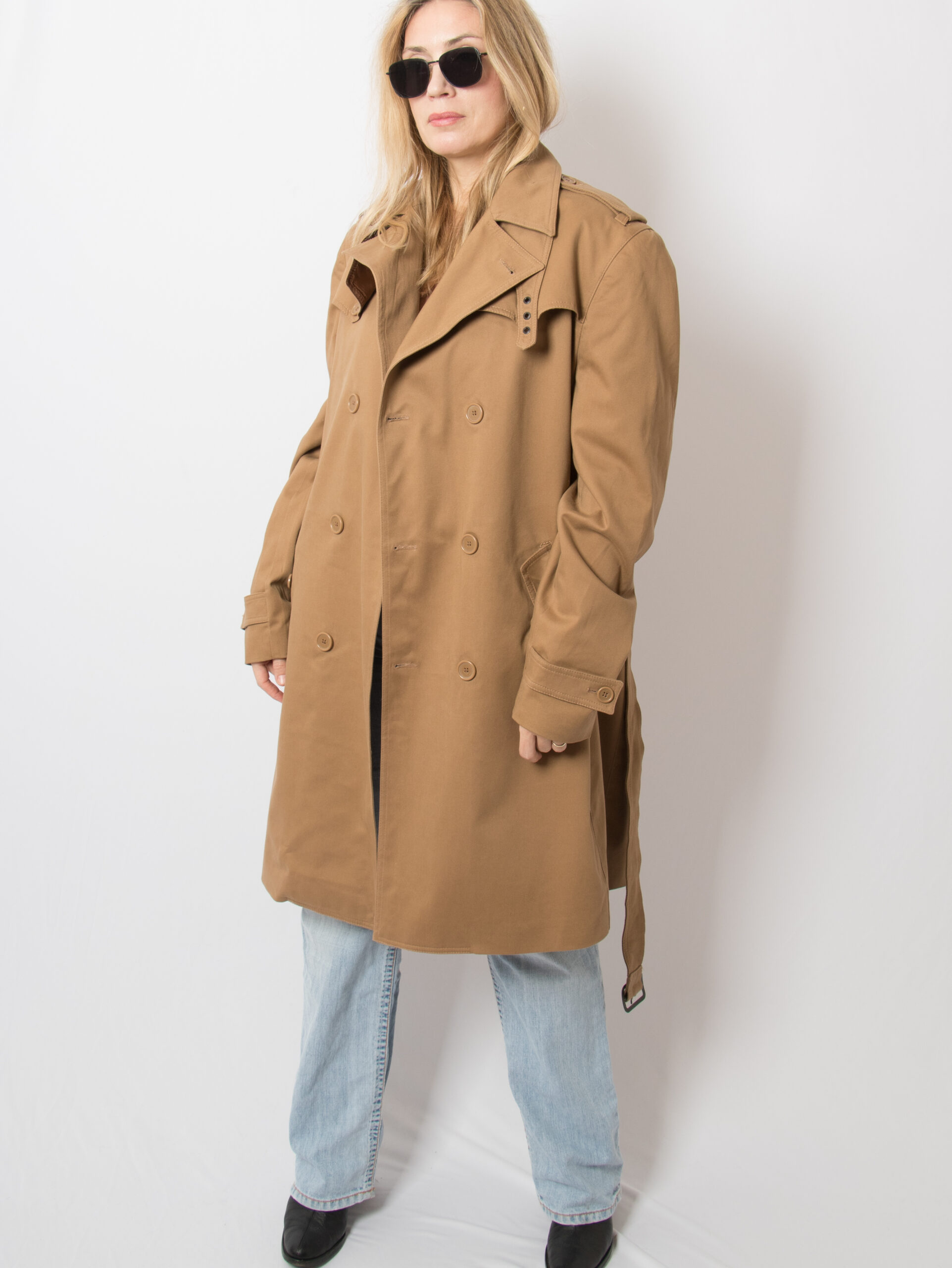 Vintage Italian Camel Trench Coat Vintage Italian Camel Trench Coat - Image 6