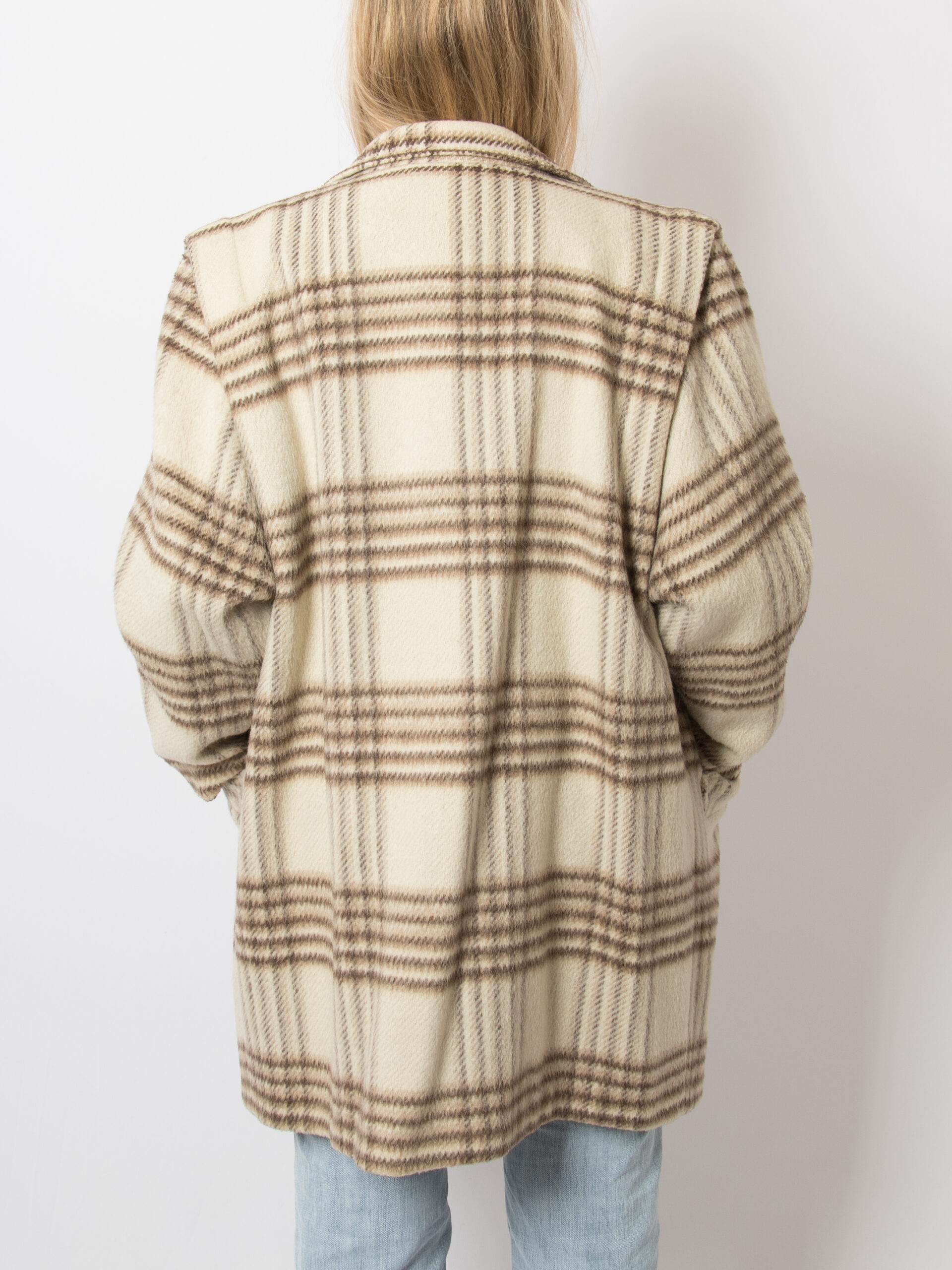 Vintage Beige Plaid Coat Vintage Beige Plaid Coat - Image 5