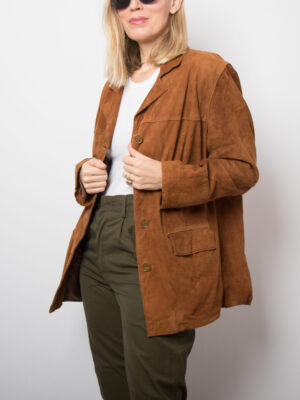 Vintage Cognac Suede Jacket
