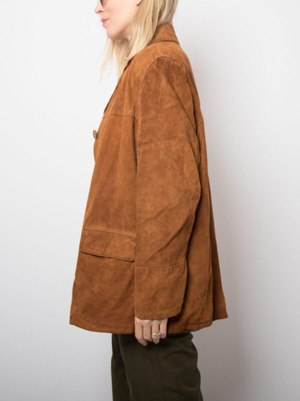 Vintage Cognac Suede Jacket - Image 3