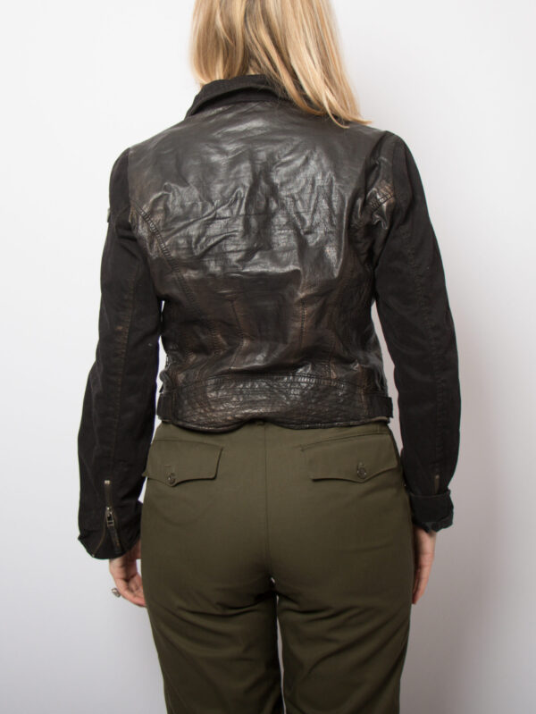 Edgy Vintage Cropped Biker Jacket by GYPSY - Image 4