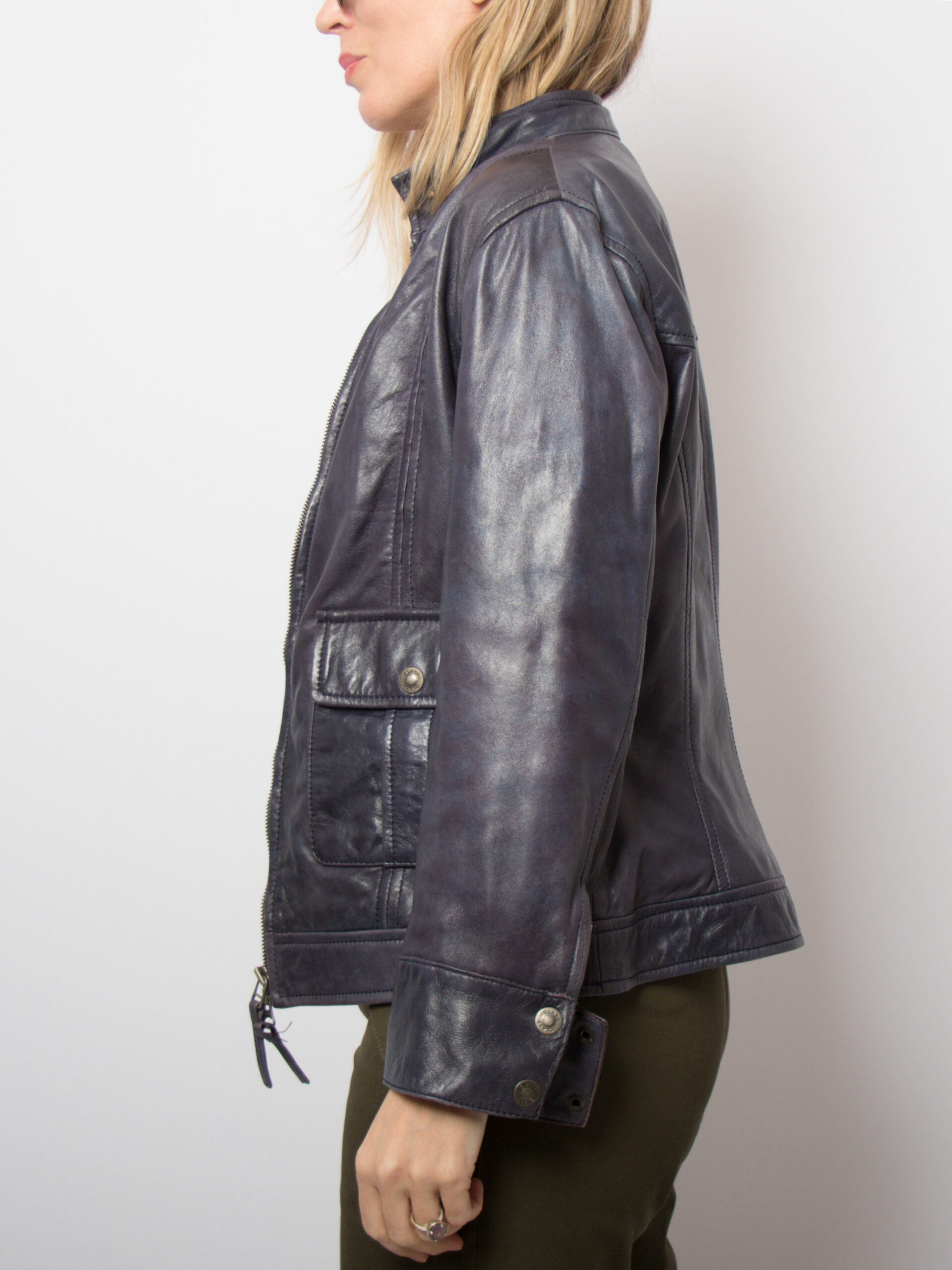 Vintage CLASS Blue Leather Jacket Vintage CLASS Blue Leather Jacket - Image 2