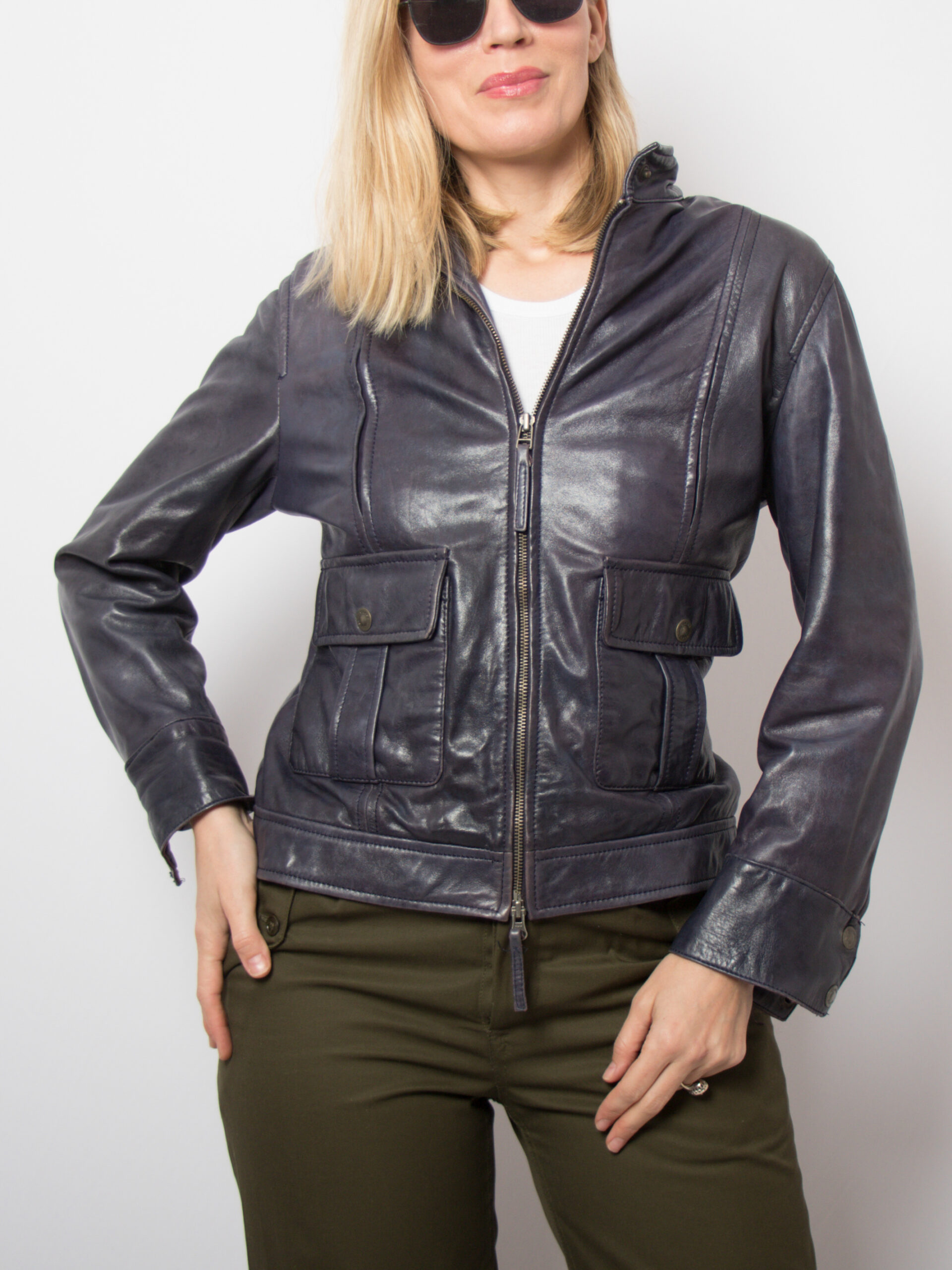 Vintage CLASS Blue Leather Jacket Vintage CLASS Blue Leather Jacket