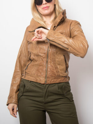 Vintage OAKWOOD Camel Leather Jacket