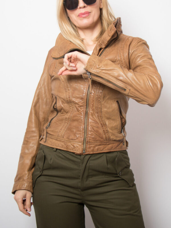 Vintage OAKWOOD Camel Leather Jacket
