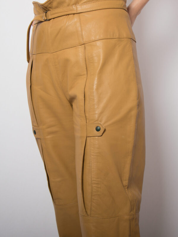 1990s Gina Lebole Balloon Leather Pants - Image 2