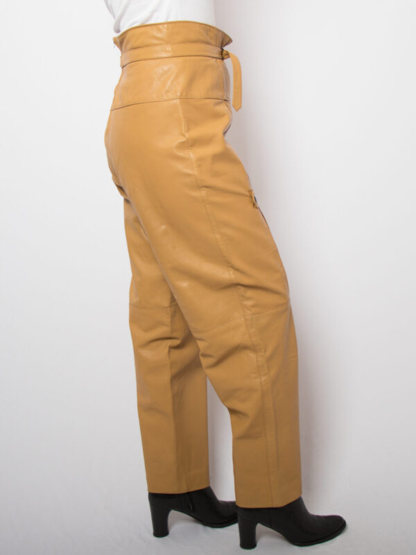 1990s Gina Lebole Balloon Leather Pants - Image 5
