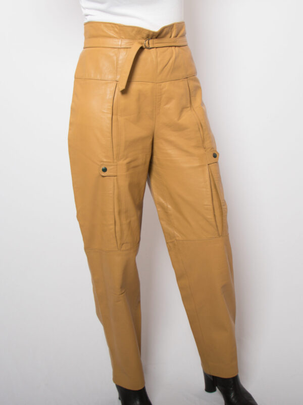 1990s Gina Lebole Balloon Leather Pants - Image 6