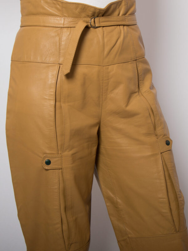 1990s Gina Lebole Balloon Leather Pants - Image 7