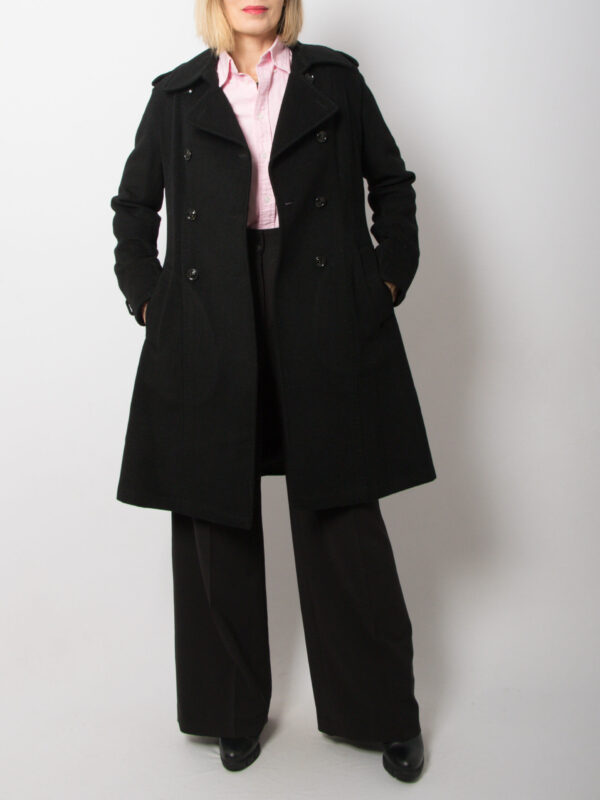 Vintage Black 100% Cashmere Coat - Image 2