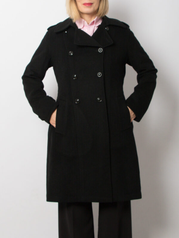 Vintage Black 100% Cashmere Coat - Image 3