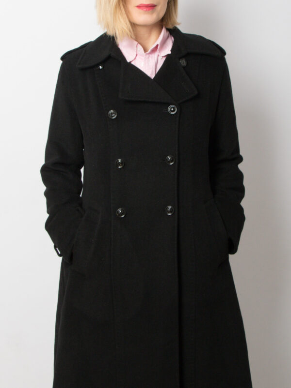 Vintage Black 100% Cashmere Coat