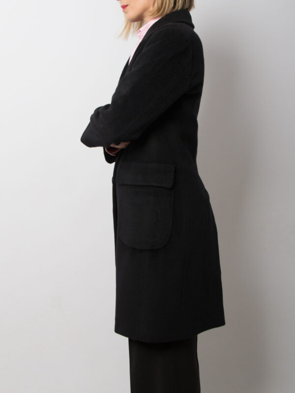 Vintage Black Cashmere Coat - Image 2