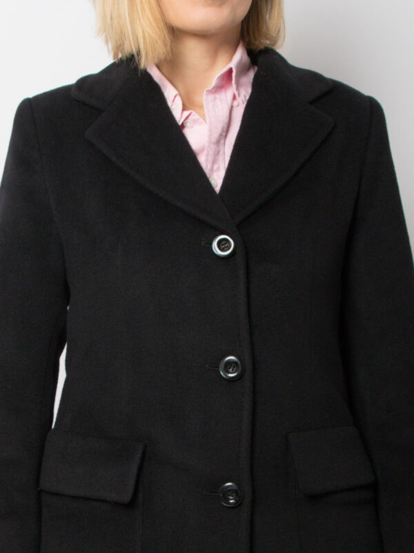 Vintage Black Cashmere Coat - Image 4