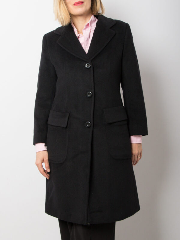 Vintage Black Cashmere Coat - Image 5