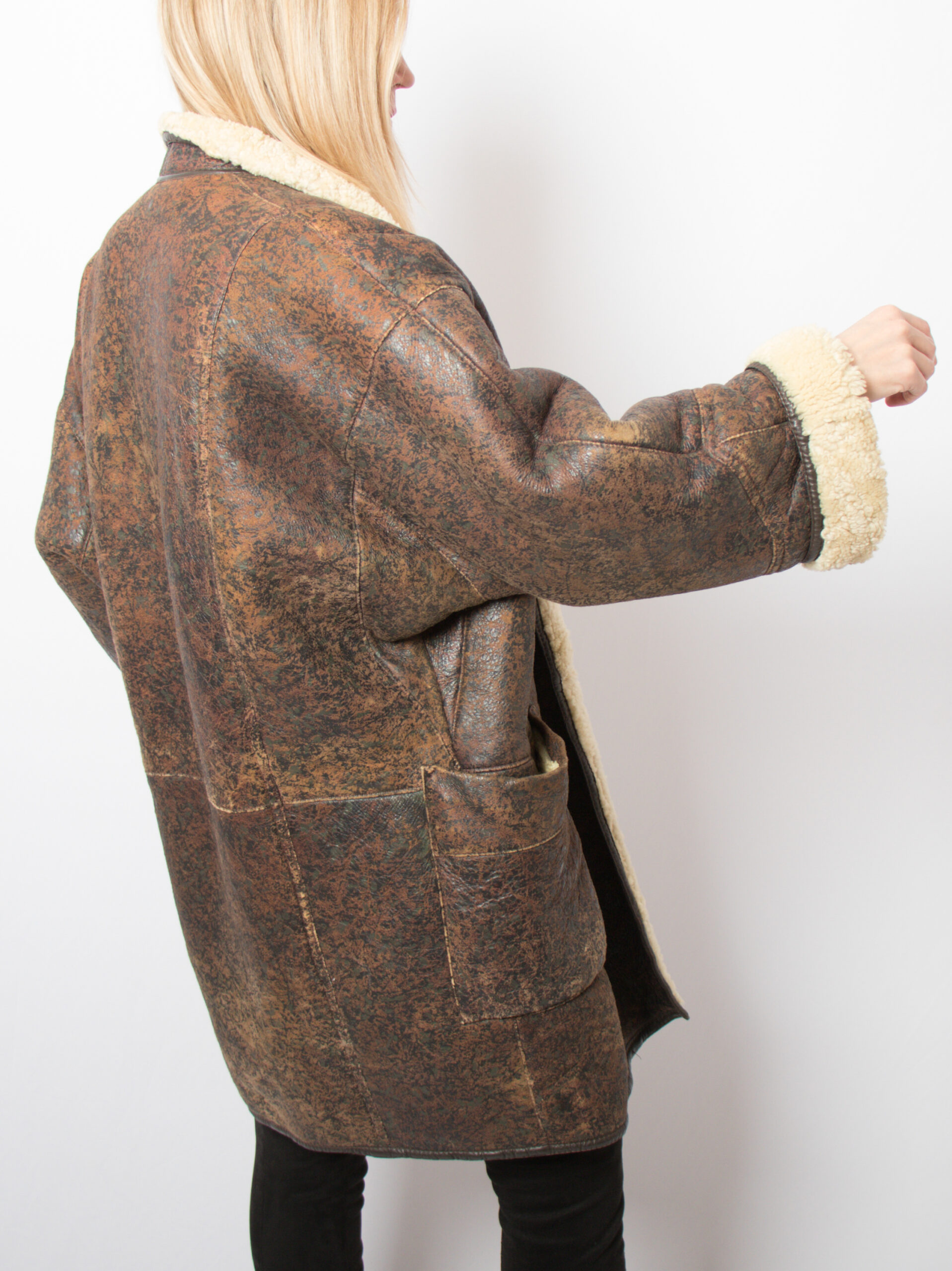 Vintage Shearling Jacket Oversized Vintage Shearling Jacket Oversized - Image 3