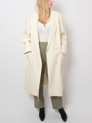 Vintage Ivory Wool Coat by Hensel Mortensen