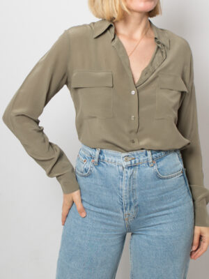 Max Mara Khaki Silk Shirt