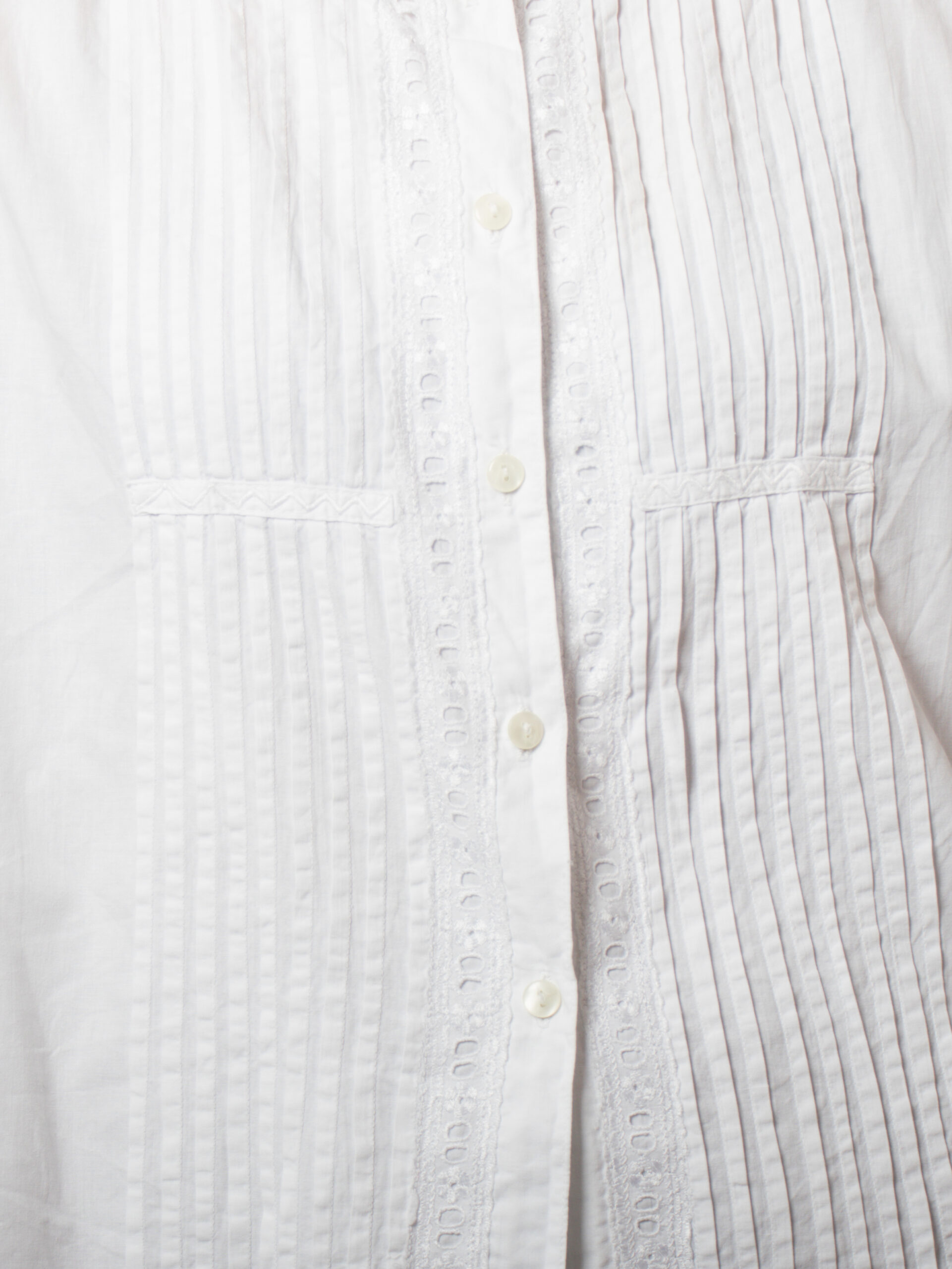 Vintage Pintuck Blouse White Cotton Vintage Pintuck Blouse White Cotton - Image 2