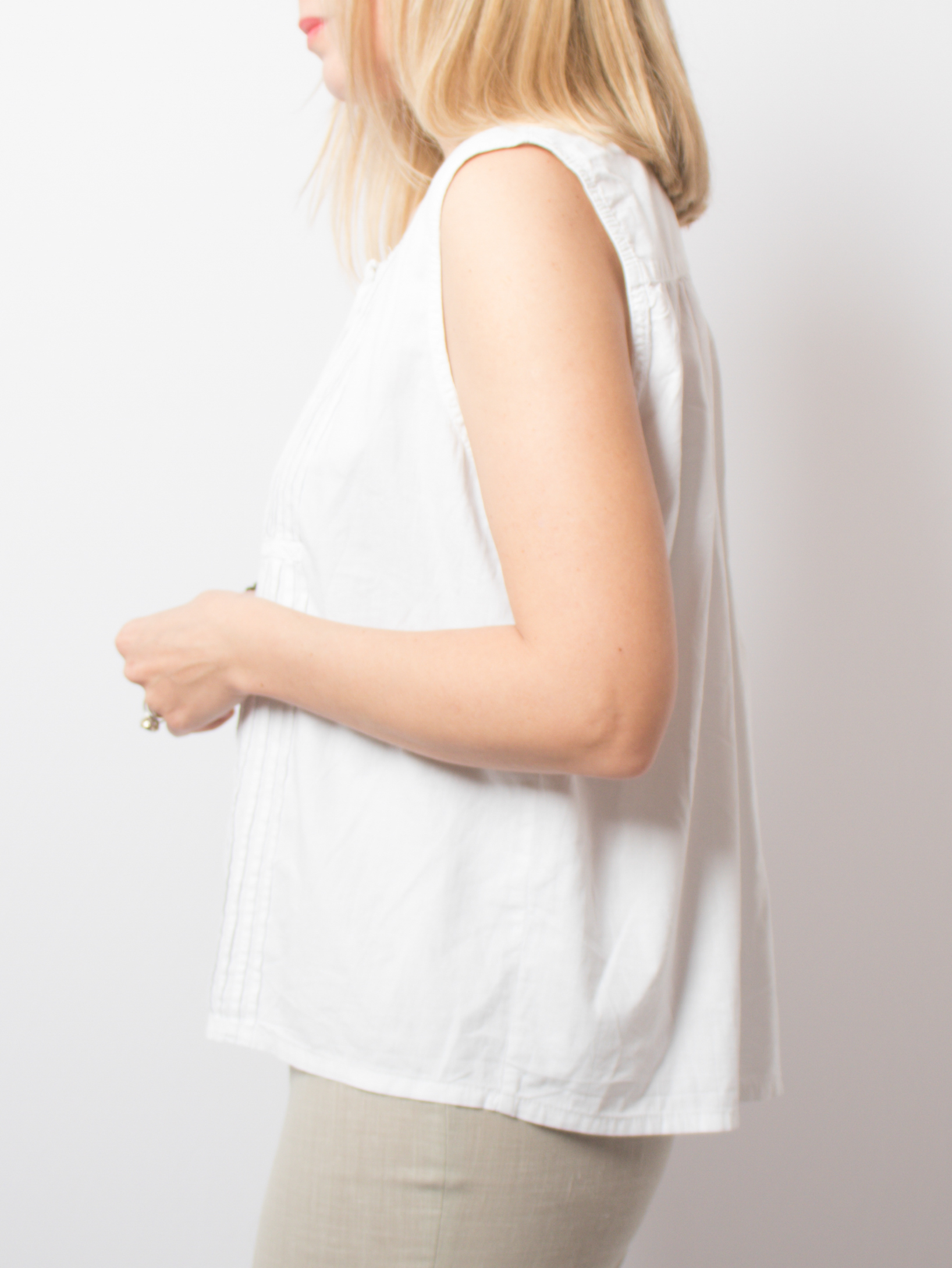Vintage Pintuck Blouse White Cotton Vintage Pintuck Blouse White Cotton - Image 3