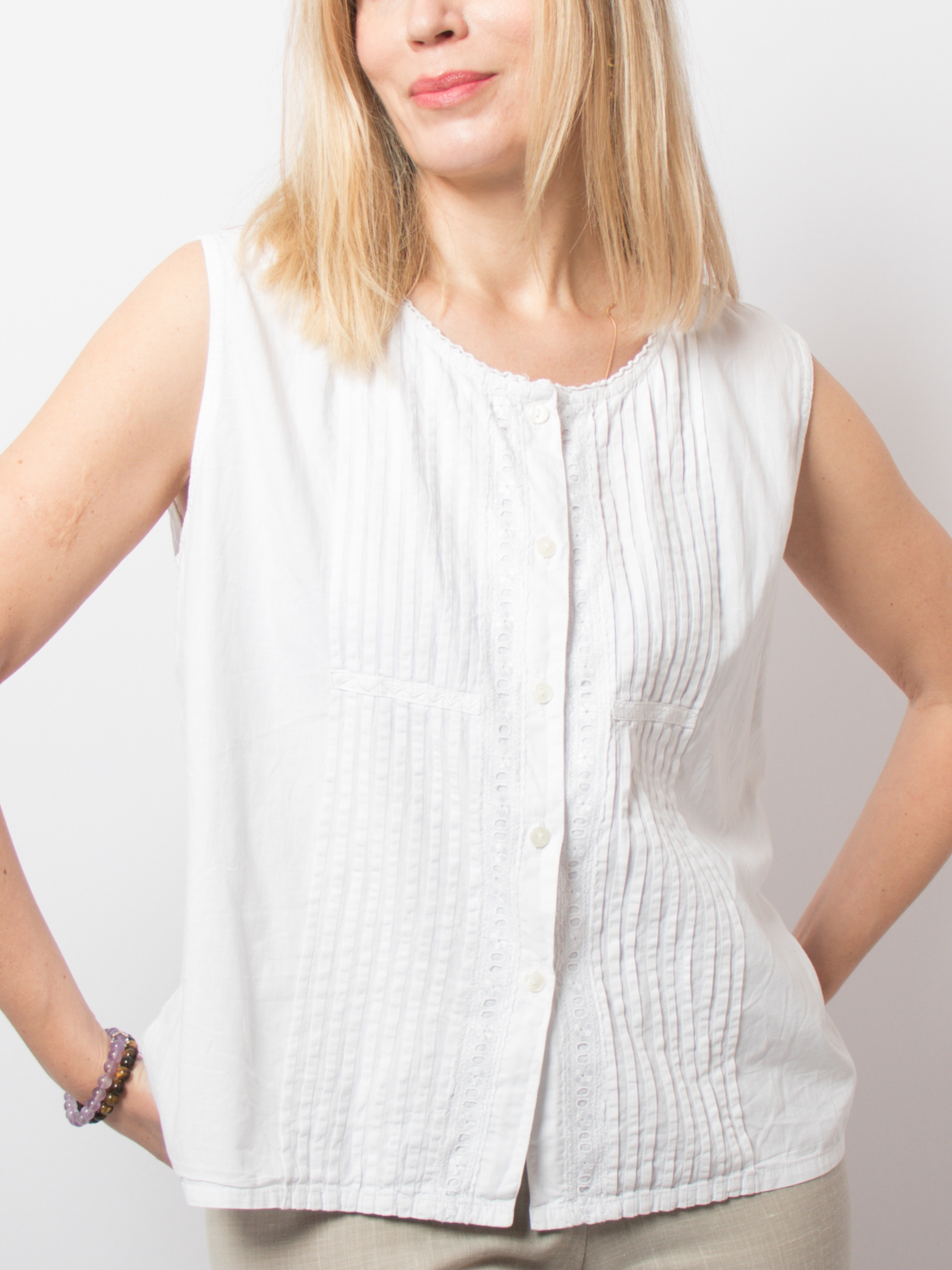 Vintage Pintuck Blouse White Cotton Vintage Pintuck Blouse White Cotton