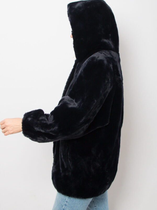 Vintage Hooded Faux Fur Coat - Image 4