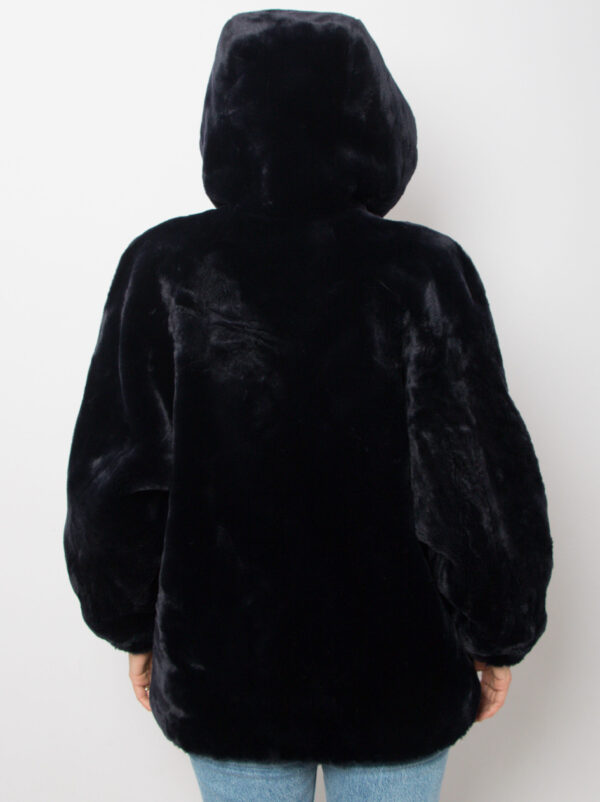Vintage Hooded Faux Fur Coat - Image 5
