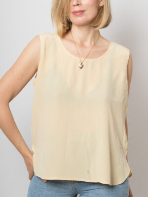 90s Cream Silk Camisole Top