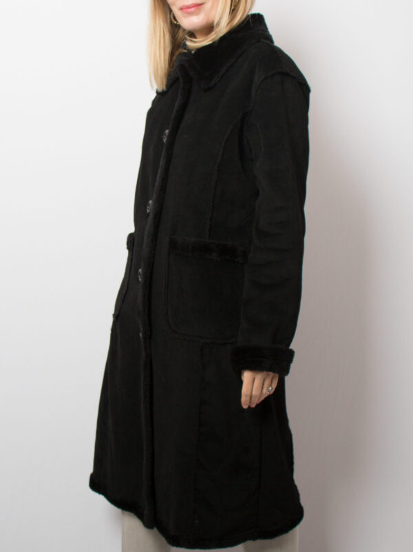 Vintage Black Sherpa Coat - Image 4