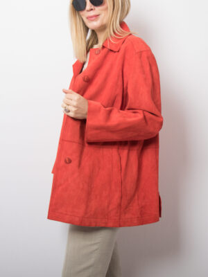 Vintage Red Suede Shirt Jacket