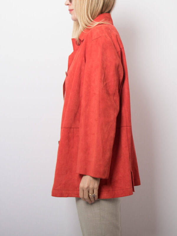 Vintage Red Suede Shirt Jacket - Image 2