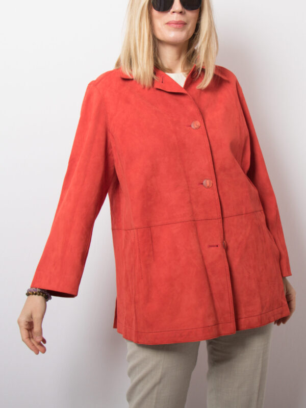 Vintage Red Suede Shirt Jacket - Image 4