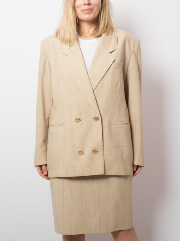 80s Plaid Wool Skirt Set by Fontana Milano - Image 8